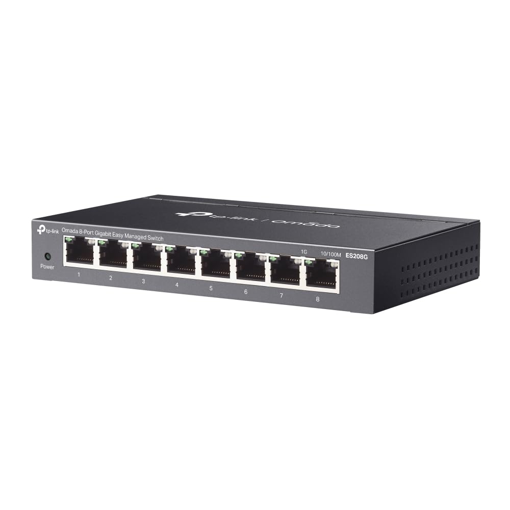TP-Link Omada 8 Port Gigabit Easy Managed, Switch, VLAN, Auto Loop Prevention, IGMP Snooping, Fanless, Managed by Omada, Durable Metal w/ Shielded