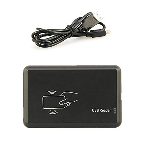 Mifare Card Reader has 28 configurable Output Format, Emulate USB Keyboard Output + 5 Cards (USB Reader Black)