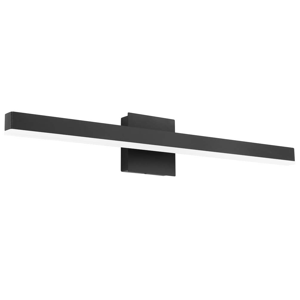 Aipsun 27.6 inch Modern Black Vanity Light LED Bathroom Vanity Light Fixtures Black Wall Light for Bathroom (White Light)
