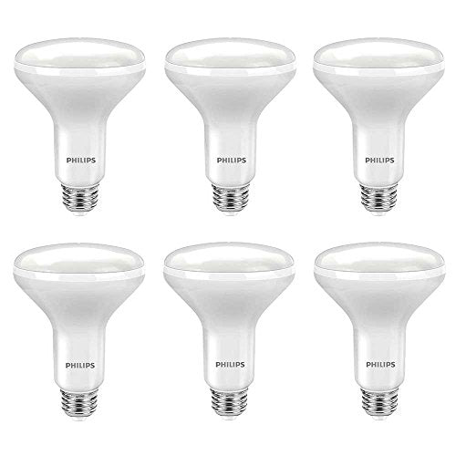 Philips 462291 Led Dimmable BR30 Light Bulb, 650 lm., 5000-Kelvin, 9W, E26 Base, Daylight (Pack of 6)