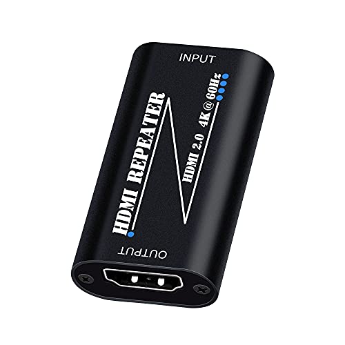 HDMI 2.0 Repeater Extender 4K@60Hz, HDMI Amplifier Signal Booster Plug & Play, for Gaming/Home Theater/Video Meeting/TV, No Power Supply Port