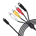 5 Feet AV A/V Audio Video TV-Out Cable Cord for Sony Camcorder Handycam DCR-HC28/e DCR-SX85/v/e/l SX85/b/r and More Models