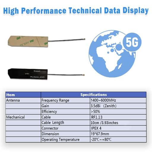 Maswell Internal Antenna Triple Band WiFi for wimax zigbee Bluetooth wifi2.4G wifi5G WiFi 6 Bands High Gain ipex 10cm