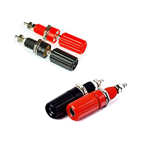 Oiyagai 20 Pack Binding Post Banana Plug Connectors, 4mm Panel Mount Jack Socket (10 Red + 10 Black), Speaker Amplifier Terminal for Audio, DIY