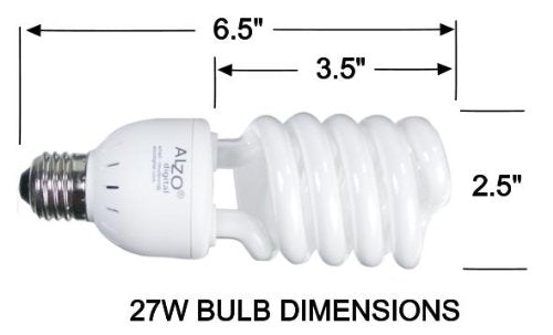 ALZO 27W Full Spectrum CFL Light Bulb 5500K, 1300 Lumens, 120V, Pack of 4