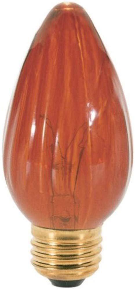 Satco S3370 Decorative Incandescent Light Bulb (Pack of 12), Amber Finish 40W, 120V, 335 Initial Lumens, F15 Lamp Shape, Medium Base, E26 Base