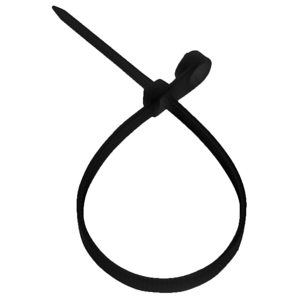 15 Inch Nylon Black Mount Head Cable Tie,120 Lbs Tensile, 100-Pack