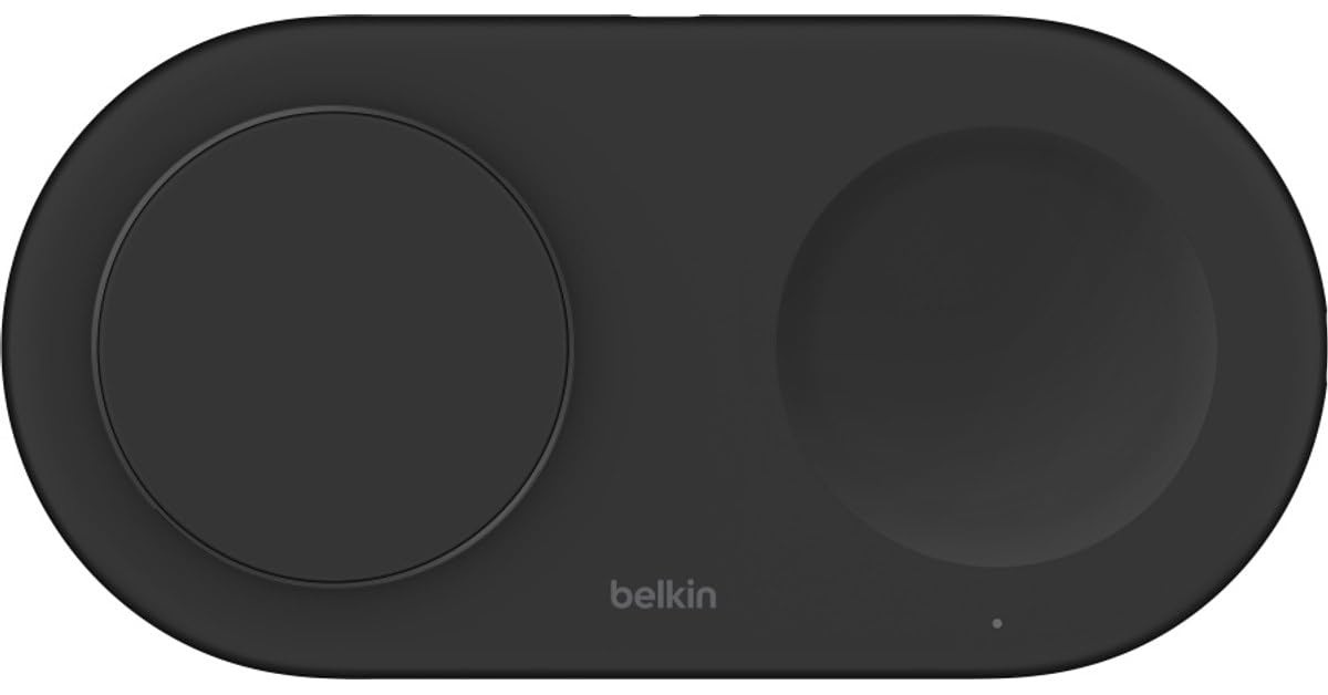 Belkin BoostCharge Pro 2 in 1 Wireless Charger with Magnetic Qi2 15W Wireless Fast Charging iPhone Compatible with iPhone 16 15 14 13 12 AirPods