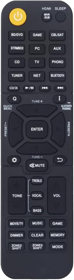 Replacement Remote Control for Onkyo AV Receiver RC-972R RC-970R TX-NR595 TX-NR5100 TX-NR3100 TX-NRSR393 TX-NR6100 TX-NR6050 TX-NR696 TX-NR7100