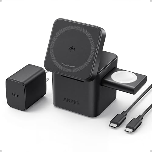 Anker 3-in-1 Cube MagSafe Compatible Qi2 15W Foldable Charging Station