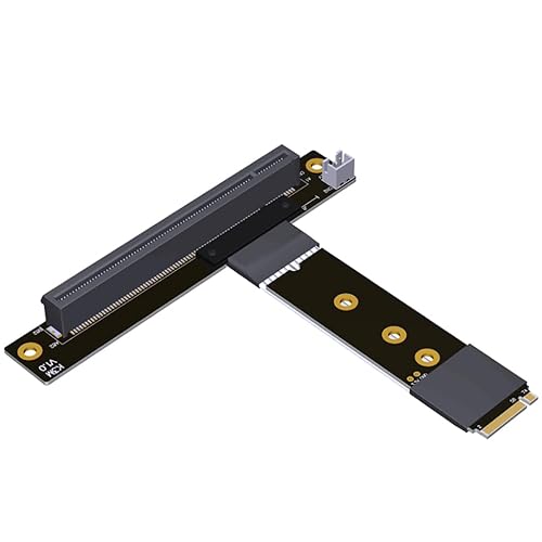 JMT M.2 NGFF NVMe to PCIE x16 Extension Cable 64G/BPS for STX Motherboard Graphics Card M.2(Ultra SSD, M-Key) NVMe Slot Extension (15cm,K43SM)