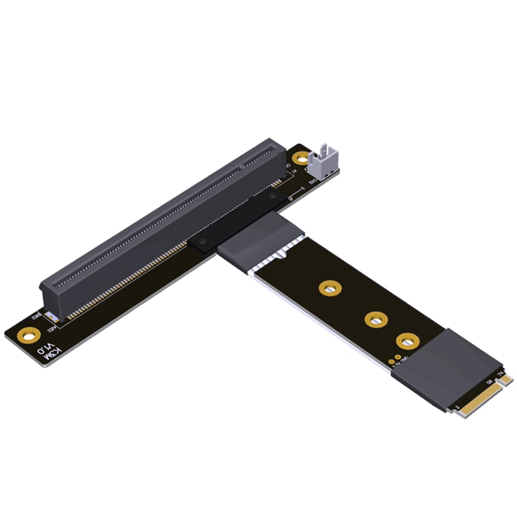 JMT M.2 NGFF NVMe to PCIE x16 Extension Cable 64G/BPS for STX Motherboard Graphics Card M.2(Ultra SSD, M-Key) NVMe Slot Extension (15cm,K43SM)