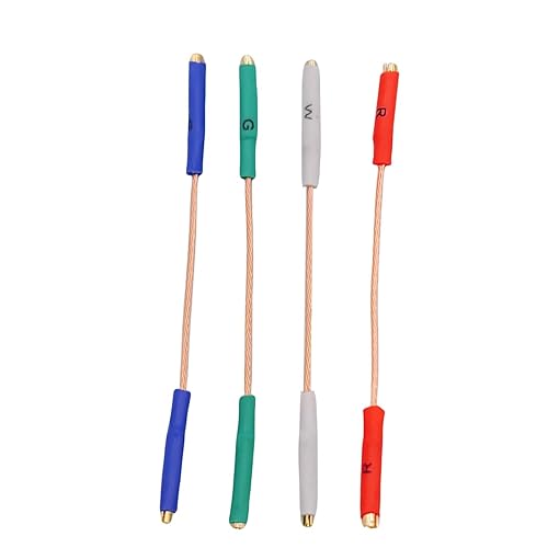 Turntable Headshell Lead Wires - 24K Gold Plated Clips, 7N OFC Copper Phono Cartridge Wires for Audiophile Vinyl Players