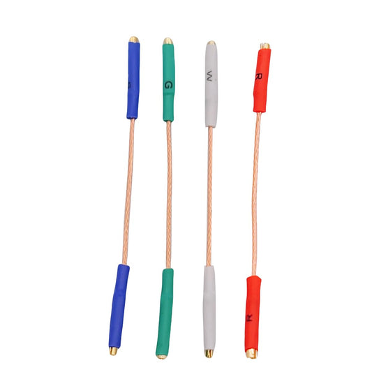 Turntable Headshell Lead Wires - 24K Gold Plated Clips, 7N OFC Copper Phono Cartridge Wires for Audiophile Vinyl Players