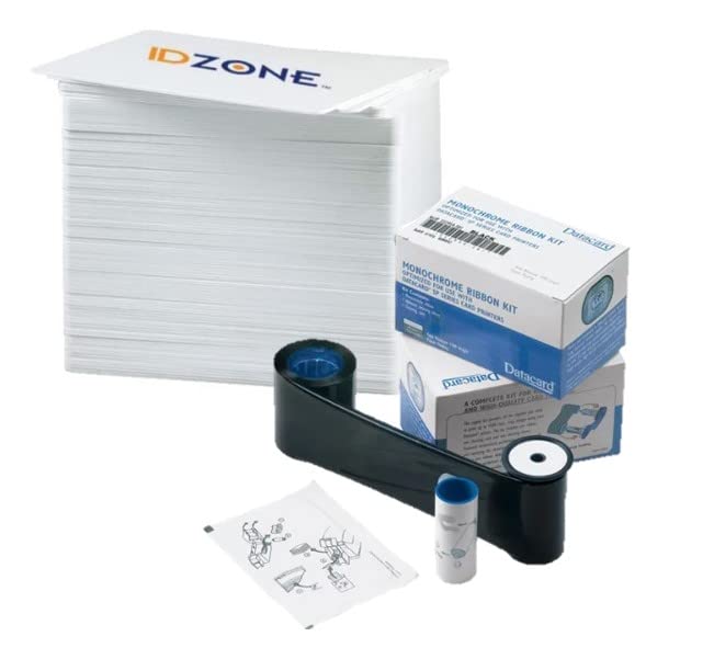 Datacard 532000-004 White Monochrome Ribbon - 1,500 Prints for SD160, SD260, SD360, SD460, and CD810 Printers, with 500 ID Zone Premium White Blank