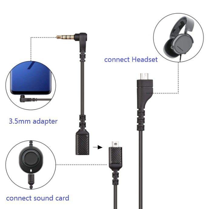 EARLA TEC Replacement Audio Cable Cord, Compatible for SteelSeries Arctis 3 /Arctis 5/ Arctis 7 /Arctis Pro Gaming Headphones with Male to 3.5mm