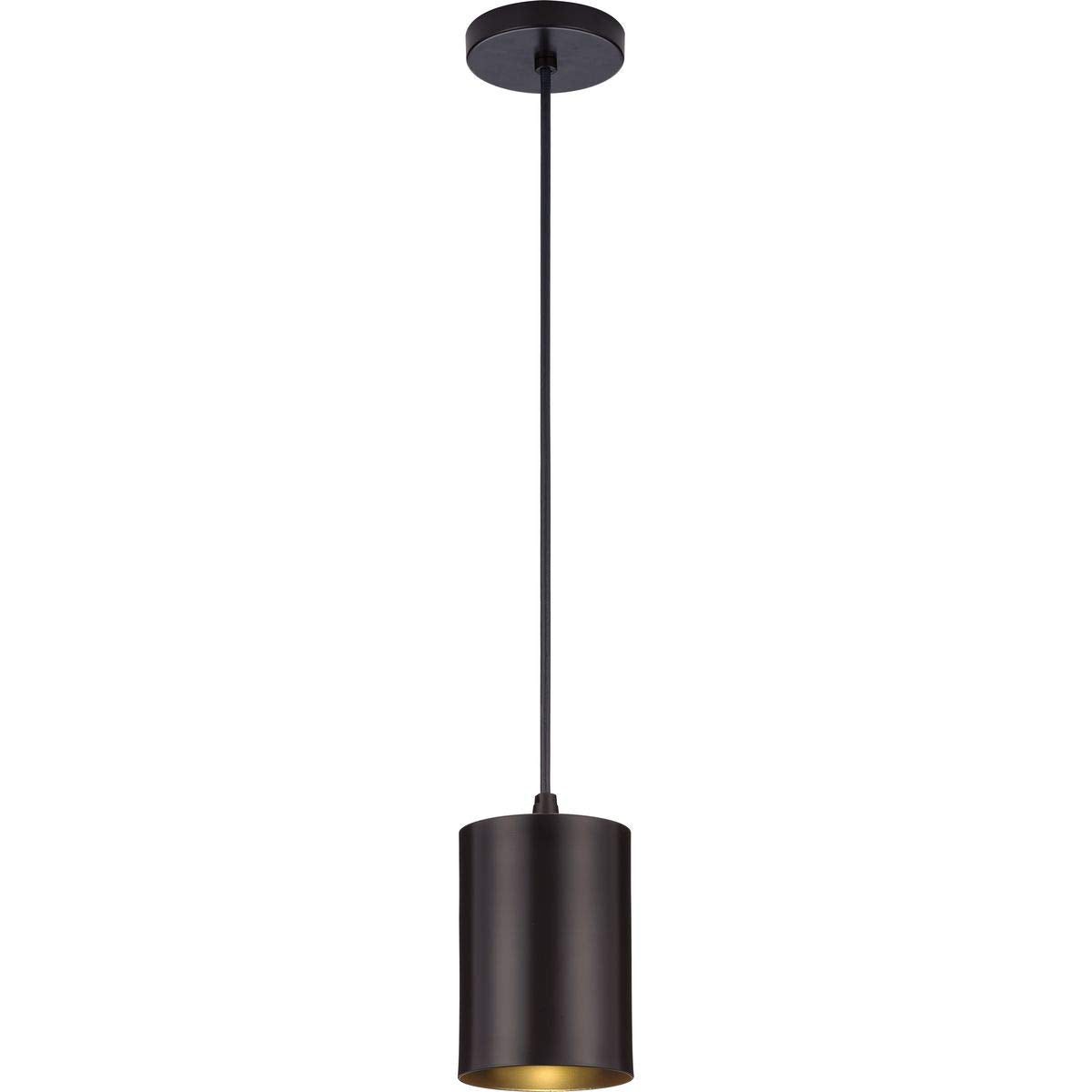 Progress Lighting Cylinder Collection 5-Inch 1-Light Antique Bronze Modern Outdoor Hanging Pendant Light, 9.80x5.00x5.00