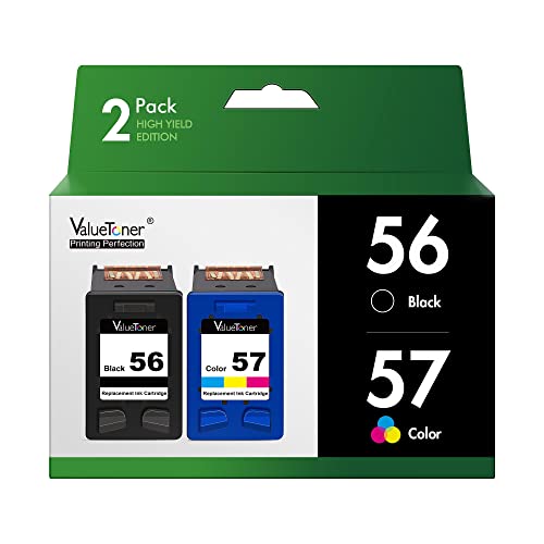 Valuetoner Remanufactured Replacement for HP 56 & 57 Ink Cartridge 2-Pack