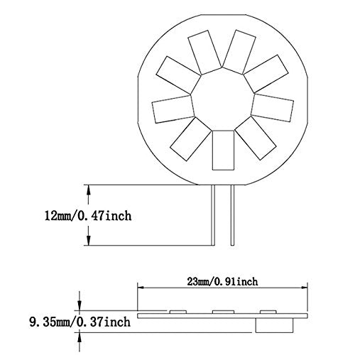 LEDwholesalers G4 Base Side-Pin Disc Type LED Bulb with 9xSMD2835 12V AC/DC (6-Pack), Warm White, 1106WWx6