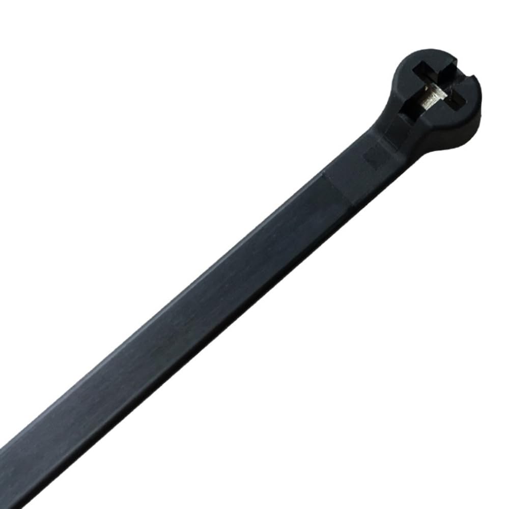 Kable Kontrol Cable Ties with Metal Tooth, 11 Inch 100 Pcs, 120 Lbs Tensile Strength, Metal Pawl, Stainless Steel Toothed Self-Locking Device, UV