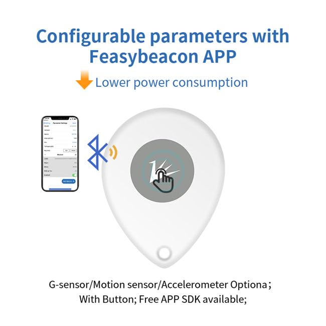 Feasycom FSC-BP108B Waterproof RSSI UUID URL UID TLM Eddystone BLE iBeacon 400m DA14531 Tracking Location Tag Smart Bluetooth Beacon with Replaceable
