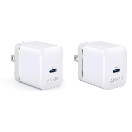 Anker PowerPort III 20W USB-C Wall Charger 2-Pack, Compact Fast Charger, Foldable Plug, Quick Charging for iPhone 16 Series, Galaxy, Pixel, iPad