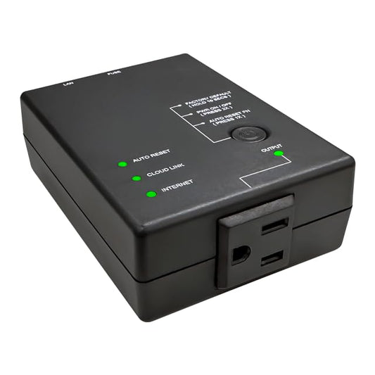 ezOutlet5 IP Enabled Remote Power, Ping Auto Reboot, Single Outlet, 10A Fuse, WiFi & LAN, Cloud & APP.