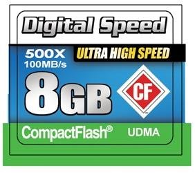 Digital Speed 8GB 500X Professional High Speed 100MB/s Error Free (CF) Memory Card Class 10