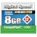 Digital Speed 8GB 500X Professional High Speed 100MB/s Error Free (CF) Memory Card Class 10