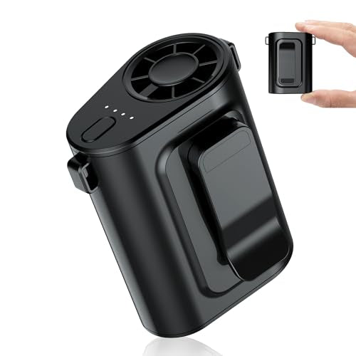 Luienao Portable Waist Fan, Ultra Lightweight Wearable Clip On Fan for Shirt, Mini Personal Neck Fan for Travel, Hands Free Belt Fan with Strong