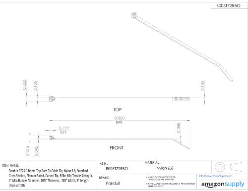 Panduit BT1.5I-M Cable Tie, Metal Barb, Intermediate, Nylon 6.6, 6.1-Inch Length, Natural (1,000-Pack)