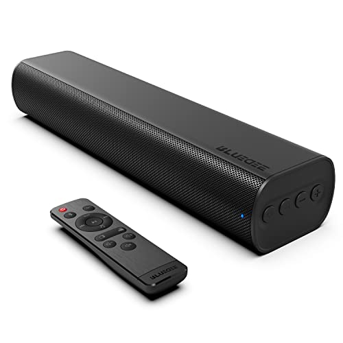 Sound Bars for TV 16-inch, Cinematic TV Sound Bar with Impactful Bass, Bluetooth Soundbar for TV with Remote Control, Wall Mountable TV Speakers Sound