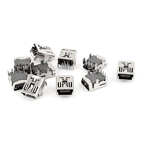 uxcell 10PCS 5-Pin Type B SMT Surface Mounted Devices Mini USB Female Socket Jack Connector
