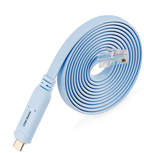 USB-C Cisco Console Cable,OIKWAN 6ft USB Type C to RJ45 Serial Adapter Essential Accessory of Cisco, NETGEAR, Ubiquity, LINKSYS, TP-Link