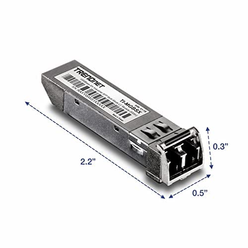TRENDnet 1000Base- SX Industrial SFP to RJ45 Multi-Mode LC Module, TI-MGBSX, Up to 550m (1,804 Ft), IEE 802.3z, ANSI Fiber Channel, Data Rates up