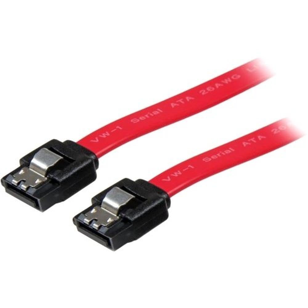 StarTech.com 18in Latching SATA Cable - SATA Cable - Serial ATA 150/300/600 - SATA (R) to SATA (R) - 1.5 ft - latched - red - LSATA18