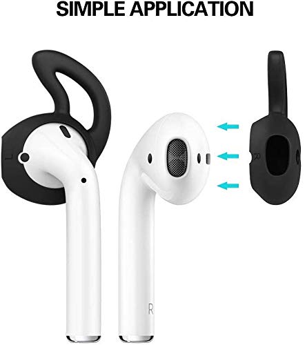 OneCut 5 Pairs Silicone Ear Tips Compatible for AirPods 1&2 - Soft Anti-Slip Sport Earbud Tips, Anti-Drop Ear Hook Gel Headphones Earphones Protective