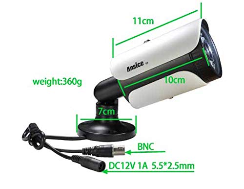 ansice 5MP CCTV Camera 5.0MP Security Camera 2.8mm Lens 4-in-1 AHD/CVI/TVI/CVBS Security Camera OSD CMOS Chips with IR-Cut Infrared 36 LEDs Night
