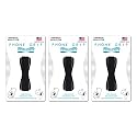 LOVEHANDLE Universal Phone Grip for Most Smartphones, Mini Tablets and Cases, Black Elastic Strap with Black Base, Pack of 3, LH-03