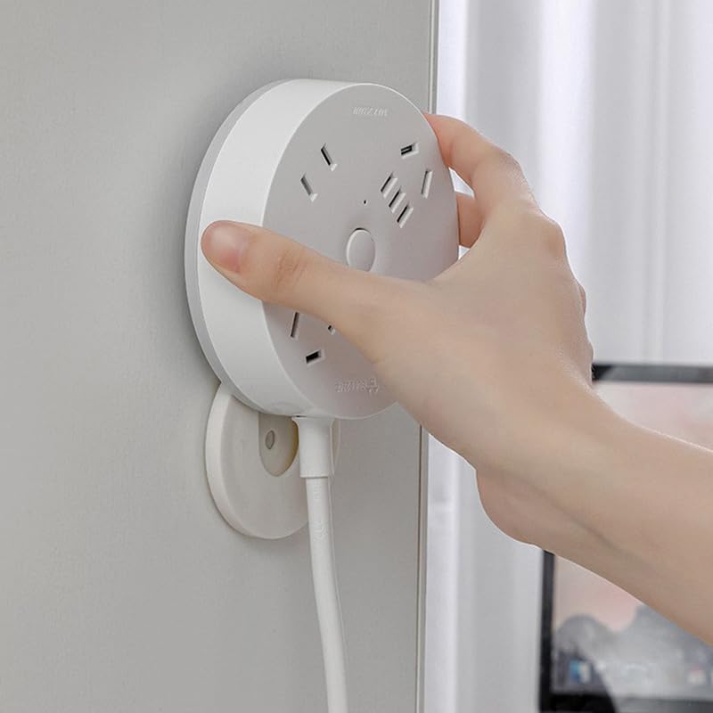 Comimark 8 pcs Power Strip Holder Fixator, No Hole Plug-in Wall Socket Sticker Fixer, Loading 10Kg/22lb Maximum, For Desk, Wall, WiFi Router, Remote
