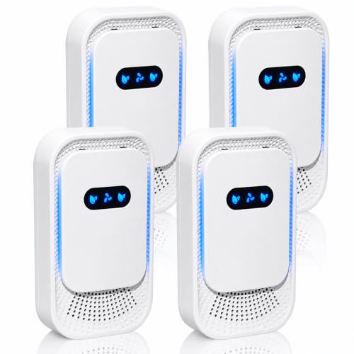 Air Ionizers 4 Pack, Small Negative Ion Air Purifiers, Low Noise Portable Air Freshener for Odor, Smoke, Dust, Pets, Fresh Odor Eliminator Kit