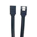 Micro Connectors 2-Pack 40” SATA III Straight Nylon Sleeved Cable with Locking Latch - Black (F03-40SLBK-2)
