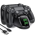 PS4 Controller Charger Dock Station with Charging Cable,1.8Hrs Fast Charge PS4 Remote Charging Station, Replacement for PlayStation 4 Dualshock 4