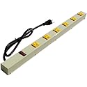 24 inch 6 Outlet Metal Outlet Strip, Beige, 2063AG