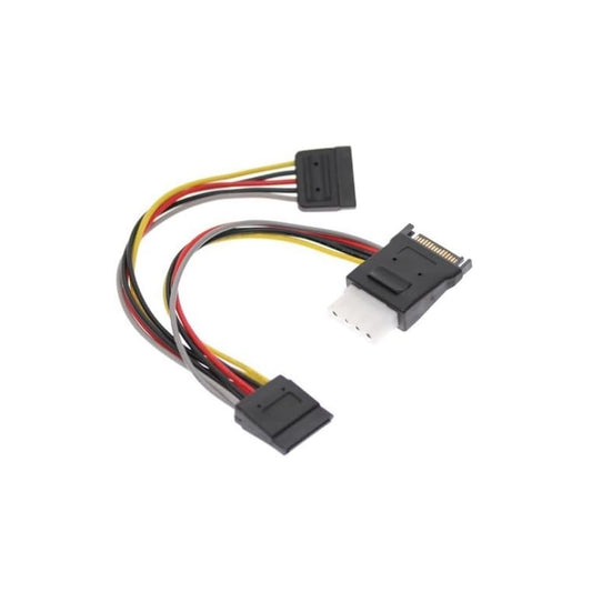 SATAGear 7in. SATA Power Splitter Cable Molex 4-Pin Output Dual 15-pin Sata Output
