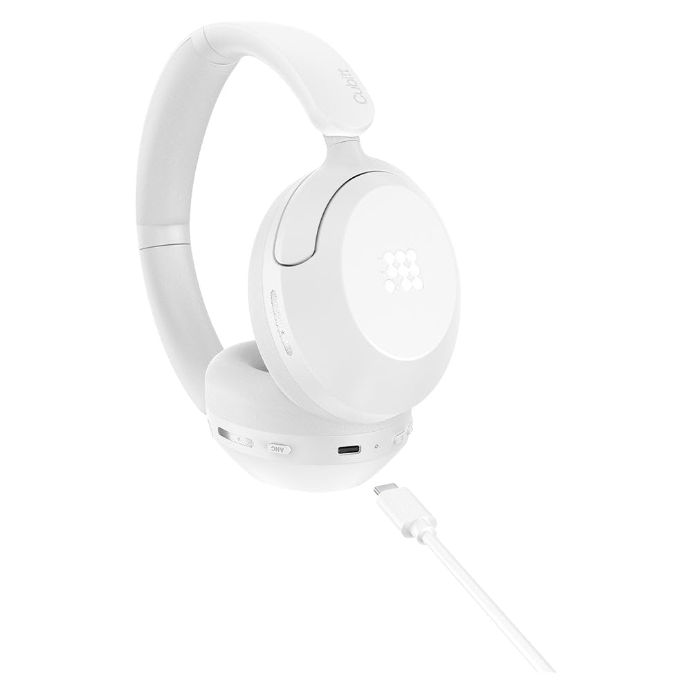 Cubitt Power Headphones with Hybrid ANC | Bluetooth 5.4 Over-Ear Headphones with 60H Playtime, 4 Mics, Auto-Pause, Transparency Mode, Low Latency…