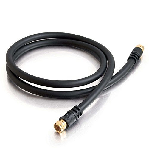 C2G 29131 Value Series F-Type RG6 Coaxial Video Cable, Black (3 Feet, 0.91 Meters)