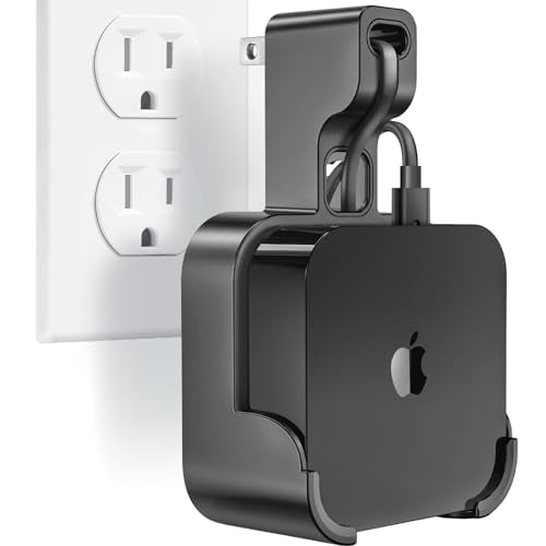 volport Wall Mount Holder Bracket for Apple TV 4k 3rd Generation - Outlet Hanger Stand for Apple-TV 4k+ Gen 3 Built-in Cable Management, Hide & Store