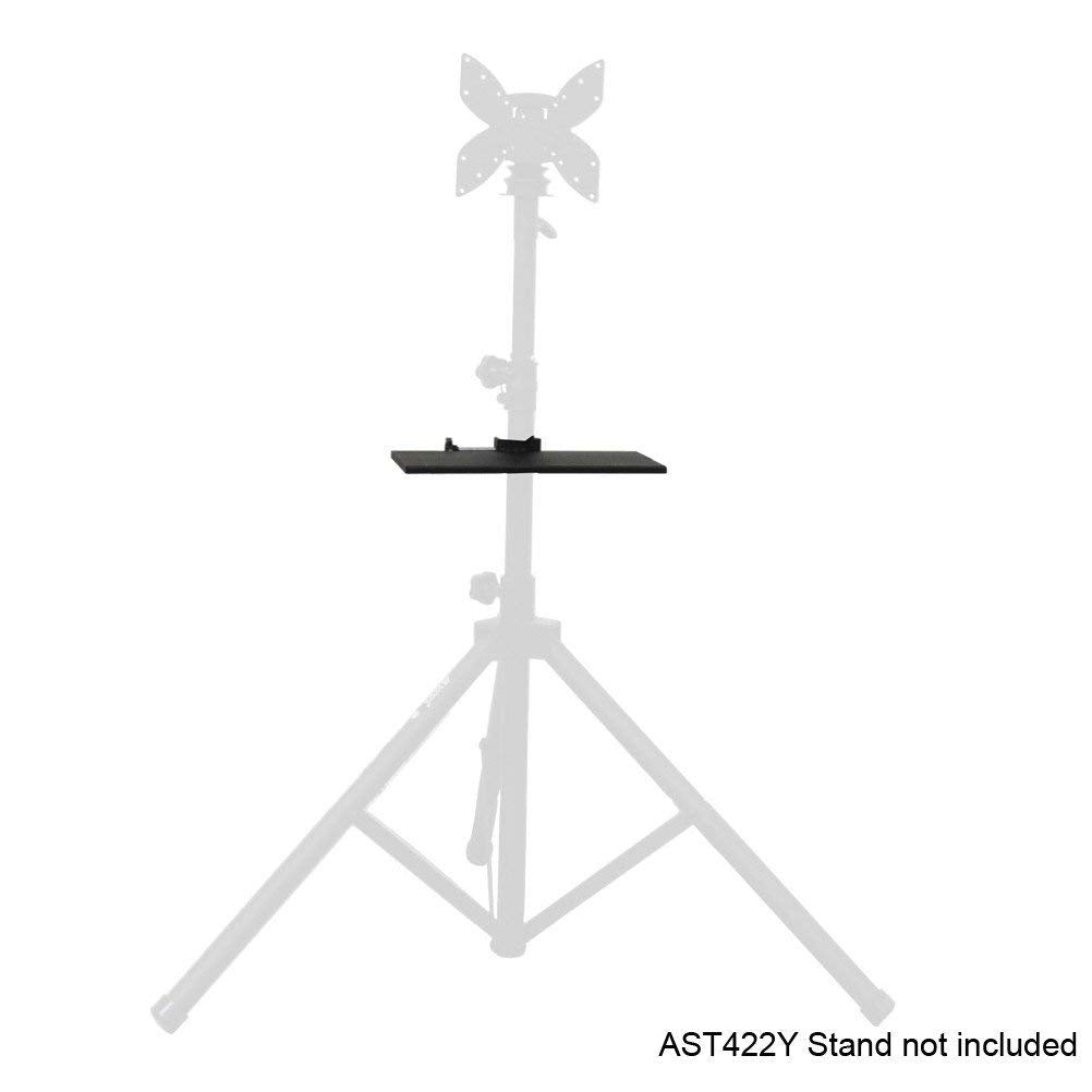 Audio2000'S AST422Z Audio Video Device Holder/Tray for Flat Panel TV/Monitor Stands and Speaker Stands with Tube Diameter of 1/2" to 2-1/2"