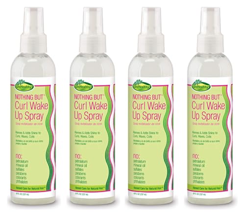 NOTHING BUT Curl Wake Up Spray | Sulfate-Free Curl Refresher & Detangler | Defines, Conditions & Adds Shine for Natural Curly Hair, 8oz (4 Pack)